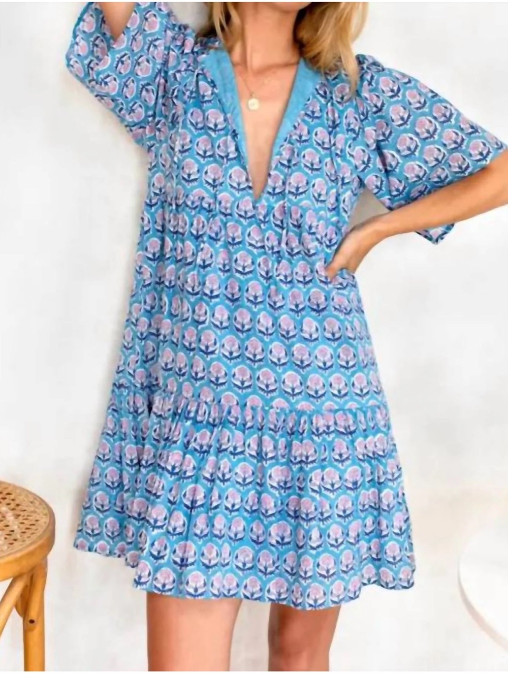 India Collection by Emerson Fry Isla Mini Dress in Friday Flowers Sz XS/S